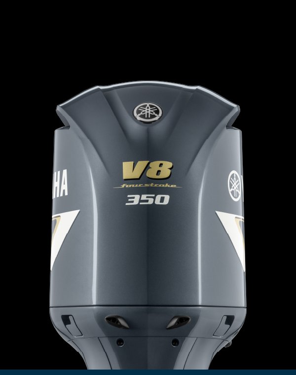 Yamaha F300 V8 5.3L outboard — close-up of cowling